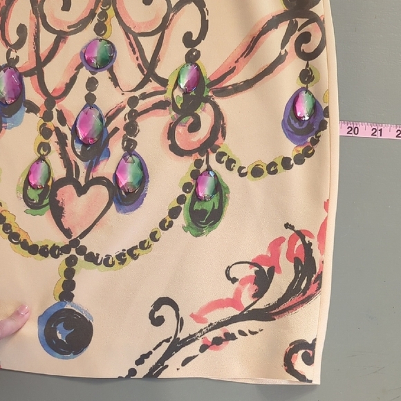 Moschino Mini Dress Cream Rhinestones size 6 - Picture 14 of 16